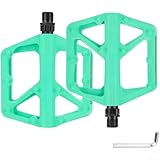 Rutschfeste Fahrradpedale mit breiter Nylon-Plattform, doppelseitigen Nieten, reflektierenden Seitenteilen und langlebigen DU-Kugellagern (mintgrün)