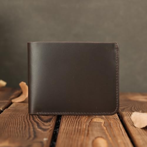 Polare Full Grain Leather Slim Bifold Wallet RFID Blocking Minimalist Front Pocket Travel Wallet Card Case for Men2