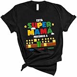 QuindaUK Camiseta Personalizada Abuela con Nombres de Nietos – Regalo Día de la Madre para Mamá, Nana, Mimi o Gigi | Camiseta Mujer Personalizada con Nombre P5004