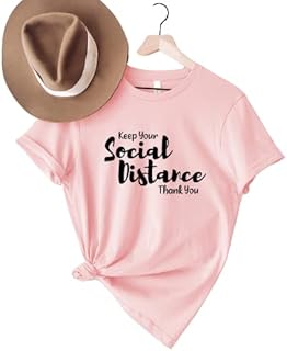Keep Your Social Distance Thank You T Shirt Tshirt Tee For Socially Distancing Stay Aware Pink T Shirt