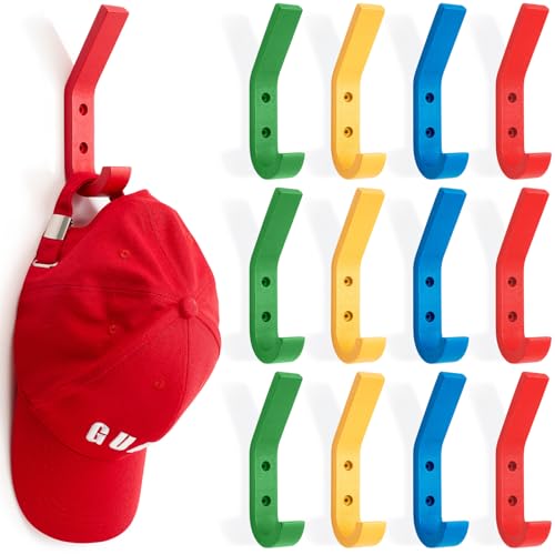 12 Pack Kids Wood Wall Hooks Colorful Kids Coat Hooks Decorative ...