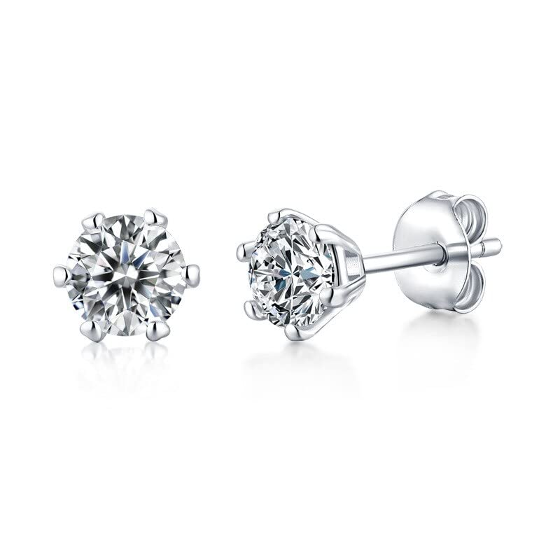 Boucles d'oreilles moissanite 2 carats en argent 925 éclat digne du diamant