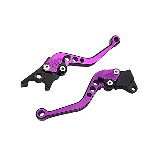 Houkiper Poignée de Frein de Levier de Frein d'embrayage Moto Universelle en Alliage pour Moto, 2 Pièces (Gauche + Droite) (Violet) Cover