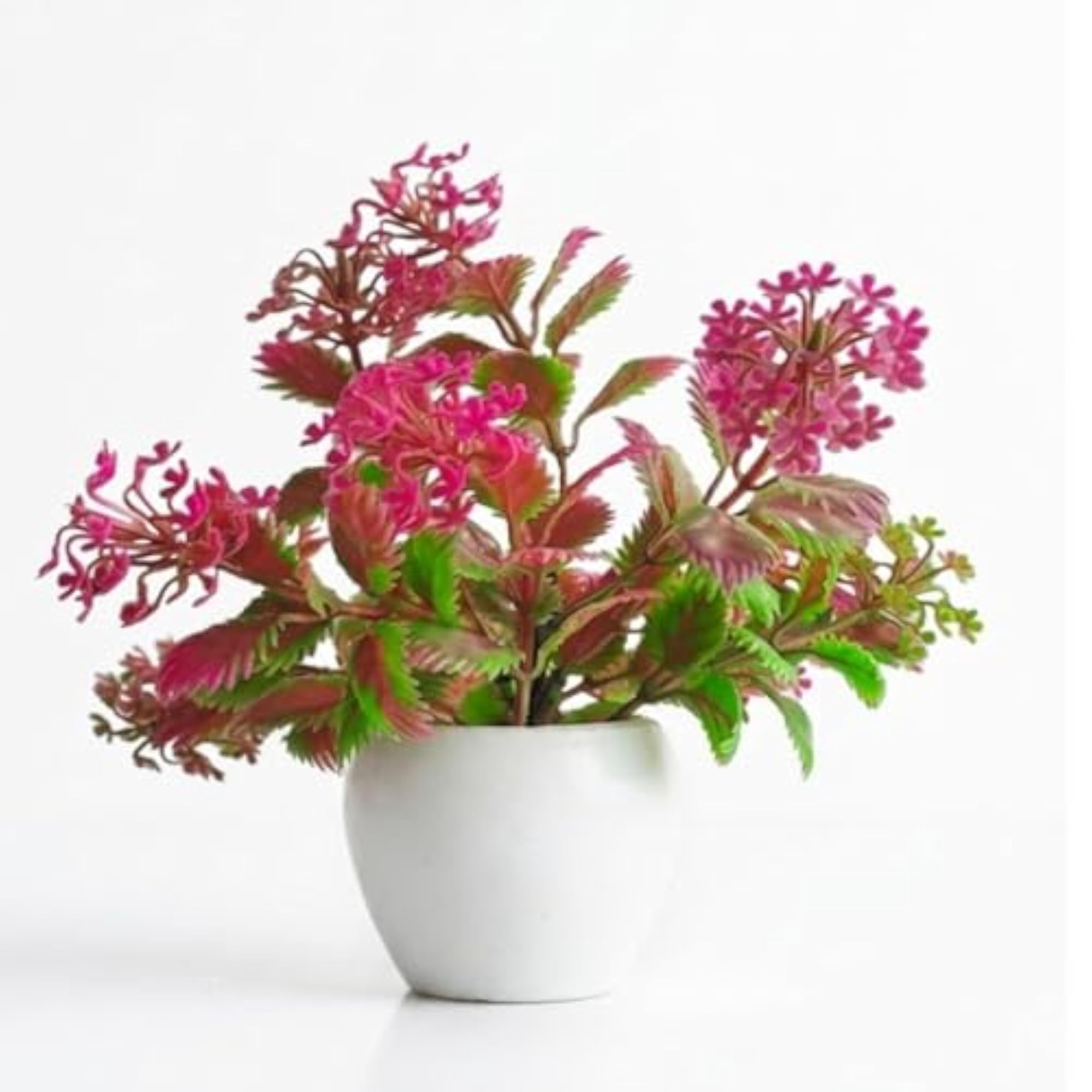 Artificial Decorative Plant with Flowers in Pot, Faux Tabletop Plant