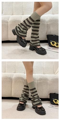 Image of Women Leg Warmer Vintage Striped Leg Socks for Spicy Girls Cute Slim