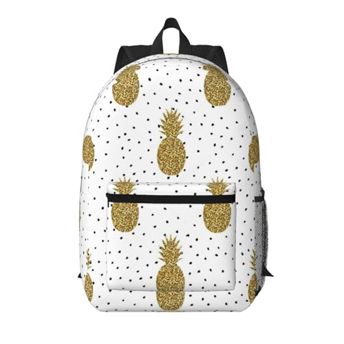 Sac à dos d'école léger motif ananas pour le collège et le lycée