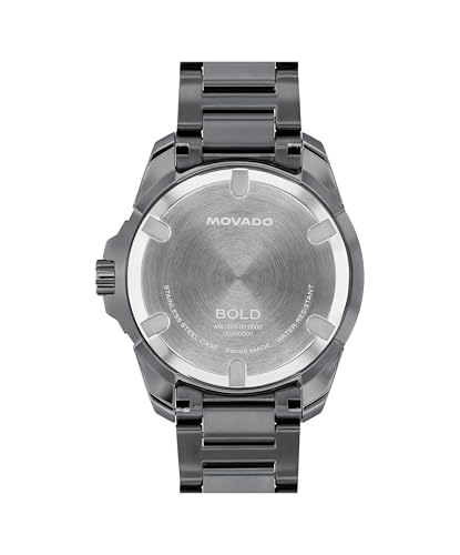 Image of Movado Bold Verso S Men's Watch - Swiss Quartz Movement, 42 mm, Stainless Steel Case, Link Bracelet, Date Display