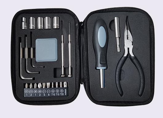 Kit de herramientas portátil de 24 piezas con alicates, destornilladores y llaves miniatura 7