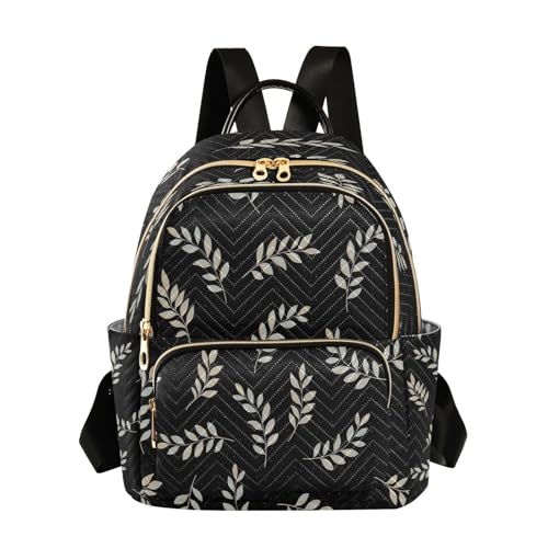 Mini sac à dos matelassé pour femme Leaves | Petit sac moderne 29x15.5x36cm