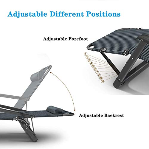 Chaise longue inclinable en métal compacte et imperméable pour balcons et petits jardins