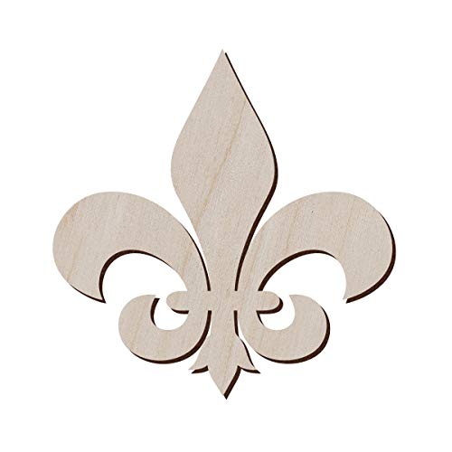 Lot de 10 fleurs de lys en bois pour travaux manuels et décorations - Aimant fleur de lys - Décoration fleur de lys, 12.4x12.7 cm Cover