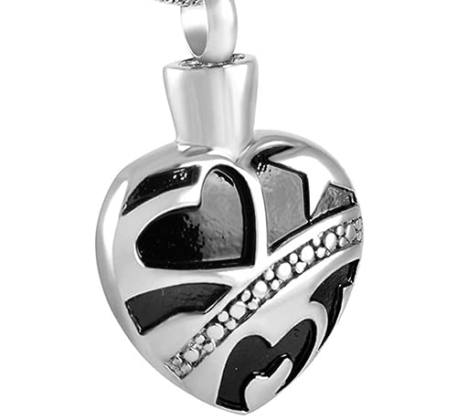 Bijoux mémorial collier de crémation coeur acier inoxydable durable