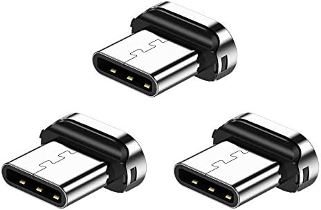 Kuulaa Magnetic Type C Tips, USB C Multi Magnetic Adapter Magnet Connector for Magnetic Charging Cable, Used for Cellphone Headset Earphone Flashlight Camera Type C Devices(3 Pack, Type C Plugs)