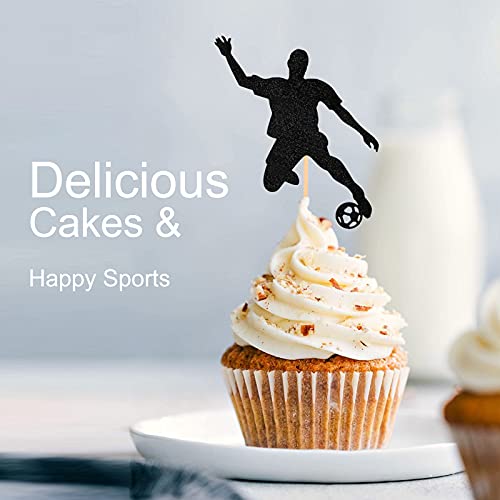 24Pcs Soccer Cupcake Toppers Cake Decoration Perfect For Soccer Theme Birthday Party Cake Picks Applies To Birthday Party Decorations Baby Showers #TOP3