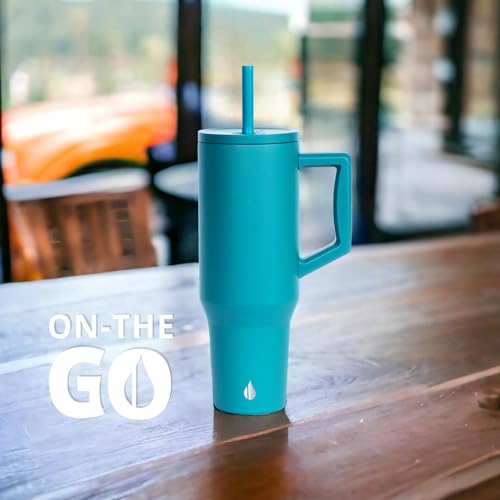 Image of Elemental Spill Proof 40oz Insulated Tumbler with Handle & Straw Travel Mug