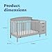Graco Benton 4-in-1 Convertible Crib and Changer – GREENGUARD Gold Certified, Crib & Changing-Table Combo, Water-Resistant Changing Pad, Converts to Toddler Bed, Daybed and Full-Size Bed (Pebble Gray)