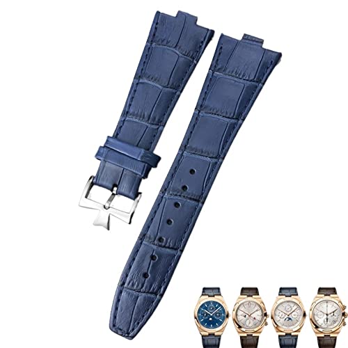 Bracelet montre cuir véritable noir interface convexe 25-8mm pour un style élégant