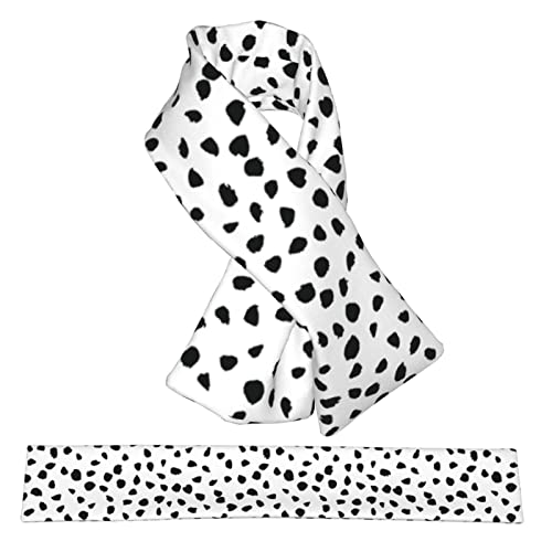 Dalmatian Dog Black And White Print Scarfs For Women Cross Band Furry Cozy Warm Scarves Shawl Kids Collar Scarf Neck Warmer Children Scarf