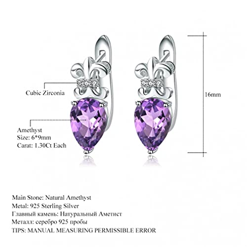 Boucles d'oreilles améthyste violette véritable 2.60CT clous d'oreilles pierres - 6