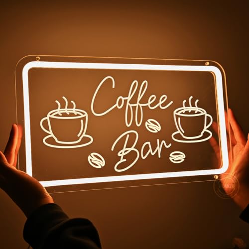 Image of Planzo Coffee Bar LED Neon Sign Light Restaurant Cafe Shop Bar Wall Decor | Coffee Shop Beer Pub Store Neon Sign Wall Decor, Bedroom Kitchen Decor, Window Display, Birthday Party Gift, 15.75 inchx9.06 inch