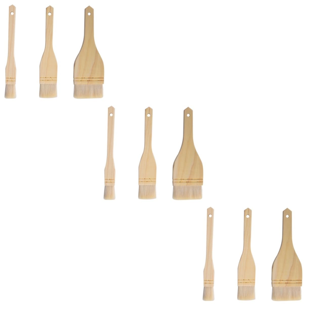 GALPADA 9pcs Woolen Ingredient Brush Multi-use Bbq and Baking Sauce Brush for Oil Marinade and Butter for Grilling and Pastry Compact and Easy to Store