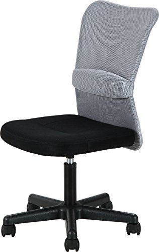 不二貿易 オフィスチェア デスクチェア 幅52×奥行58.5×高さ88~99㎝ グレー メッシュ素材 高さ調整 腰サポート ハンター 94431