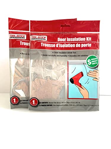 2 Pcs Set Door Insulation Kit Shrink Film Window Insulation Weather Stripping