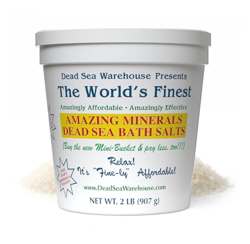 Dead Sea Warehouse – Amazing Minerals Dead Sea Bath Salts – 2 LBS – Highest Mineral Content – Natural Muscle Tension Relief