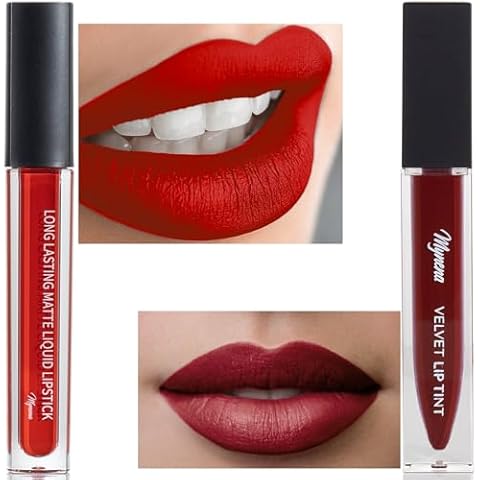 Mynena Red Matte Liquid Lipstick and Ink Velvet Lip Tint Cover