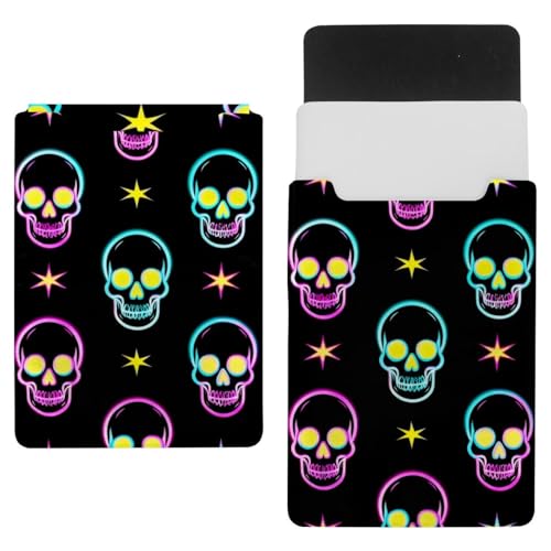 Funda para ordenador portátil de neopreno calaveras de neón 35x25 cm
