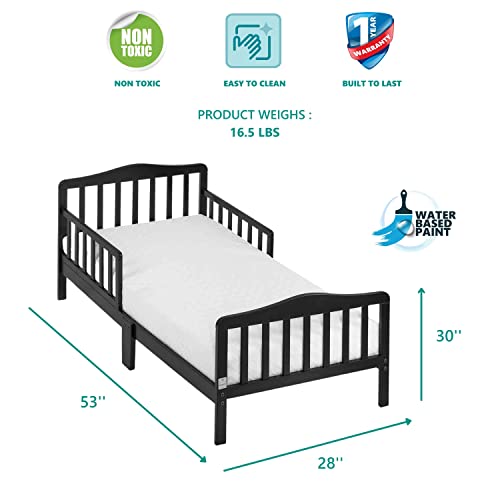 Dream On Me Classic Design Toddler Bed In Black, Greenguard Gold Certified, Pebble Grey #TOP3