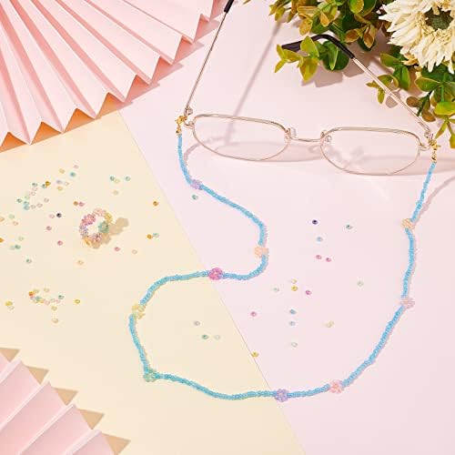 PandaHall 19500pcs Seed Beads 15 Color 12/0 Glass Waist Beads Mini 2mm Seed Beads Glass Bugle Waist Seed Beads for Friendship Bracelet Beaded Waist Chain Necklace Bracelet Jewellery Making