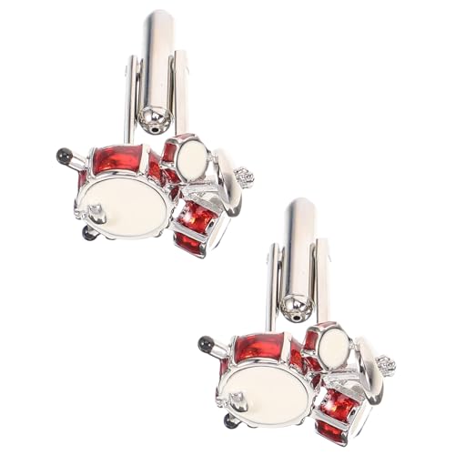 ORFOFE 2 Stück Teiliges Manschettenknopf set Herren Kleine Drum Set Manschettenknöpfe aus Metall Robuste Glatte Oberfläche Elegantes Accessoire für Hemden und Anzüge Geeignet für
