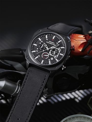 Image of French Connection Chronexis Black Dial Chronograph Watch for Men - FCB19BBL