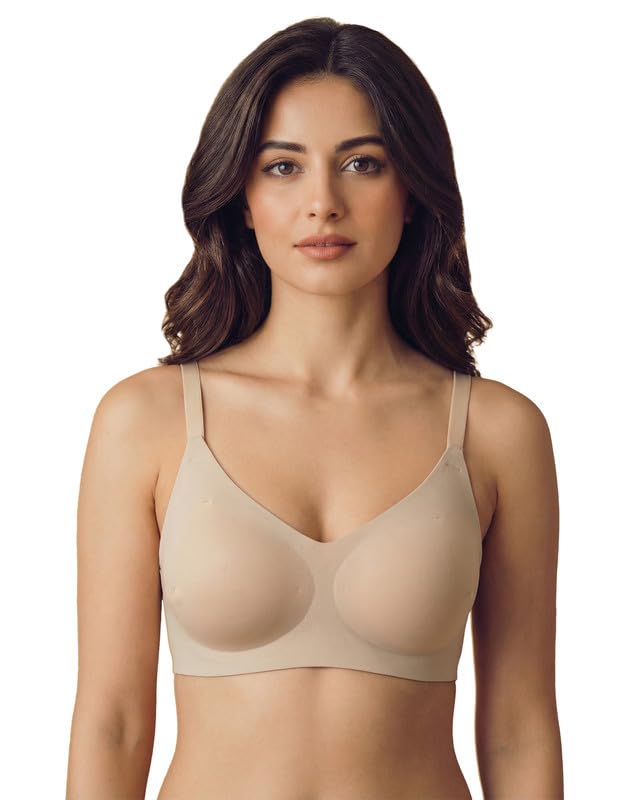 Image of Tweens Cotton Padded Bonded Bra for Women | Full Coverage Wire-Free Bra | Seamless No-Dig Comfort | Breathable Cotton | Elastic-Free Bottom Band & Side Wings | Pack of 1|