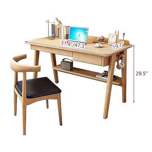 Bureau d'ordinateur moderne blanc en bois massif pour petits espaces 39" - 3