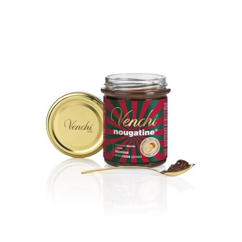 Venchi - Crema para Untar Nougatine, Receta Histórica Venchi, Con 'Avellana Piamonte', Chocolate Negro, Sin Gluten, Sin Colorantes y Sin Conservantes