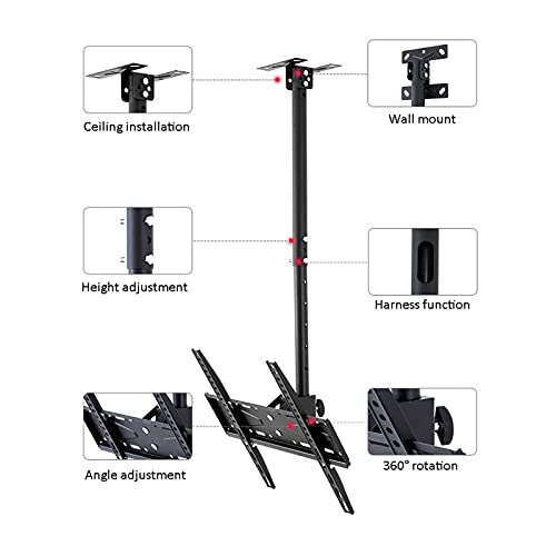 Support TV mural inclinable pivotant noir pour écran 26-55 pouces