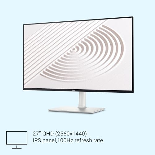 Image of Dell S2725HS Silver 68.58cm /27 inch FHD Monitor 100Hz, Dual Speaker, 4ms(Extreme), 1500:1 Contrast Ratio, 99% sRGB, Ficker-Free, Brightness:300 cd /m2, Ports: 2X HDMI, Tilt Swivel Pivot Height Adjustable