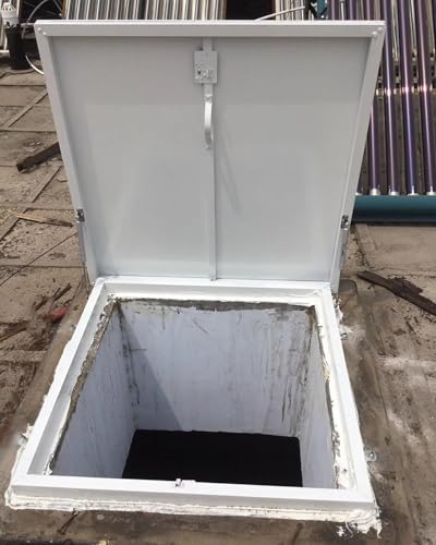 Escotilla de acceso cuadrada impermeable – 55 x 55 cm (21.7 x 21.7 pulgadas) para áticos sótanos y mantenimiento - Cubierta para tragaluces y sistemas de drenaje - Fácil instalación