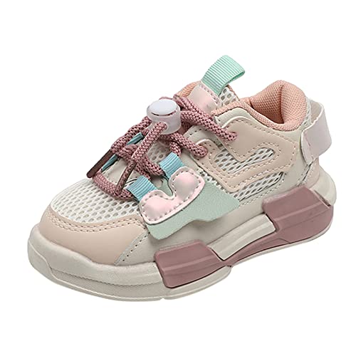 POLG Boys Girls Shoes Tennis Running Sneakers Hiking Shoes Kids Outdoor Fashion Sneakers Slip Resistant (Big/Little/Kids) (Pink, 3-3.5Years)