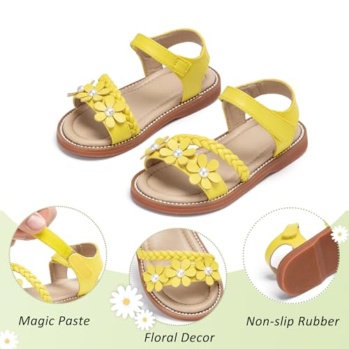 Image of GINFIVE Toddler Girls Sandals Little Girls Kids Summer Shoes Toddler Sandals