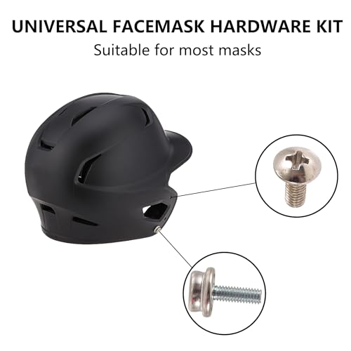 LJHYSD Helmet Mask Screw Kit Football Helmet Screws Universal Facemask Hardware Kit Stainless Steel Football Baseball Ice Hockey Sport Helmet Repair Kit for Youth Baseball Helmet,6 Pcs
