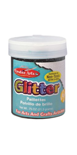 Creative Arts by Charles Leonard Glitter, 3/4 Ounce Bottle, Black (41720)