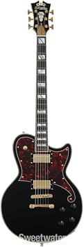 DAngelico Deluxe Atlantic Baritone Electric Guitar - Solid Black