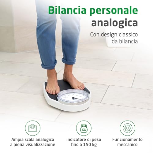 Medisana PSD Bilancia Personale Meccanica Fino a 150 kg, Analogica, Scala Retrò in Design Classico e Su Larga Scala in un Imballaggio Privo di Frustrazioni e con Copertura in Vetro Rinforzato - 2