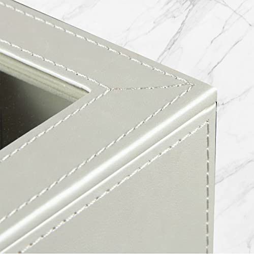 Yapishi Sunglasses Case For Multiple Glasses Organizer Leather White, Transparent Rectangular 7 Eyeglasses Display Storage Box Caddy For Home Bedroom Nightstand Beside Table Business Trip Gift #TOP6