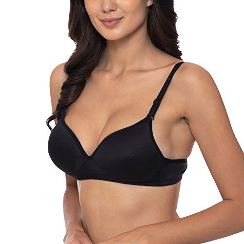 Image of Komli - Heavily Padded Push-Up Bra - Cotton Rich - Balconette - 3 /4th Coverage, Seamless, Wireless, Multiway Straps - T-Shirt Bra