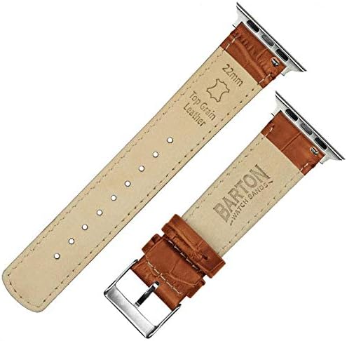 BARTON WATCH BANDS - Alligator Grain Leather Watch Bands Compatible with Apple Watch Models - 1, 2, 3, 4, 5, 6, 7, 8, 9, 10, SE, Ultra & Ultra 2 - Image 5