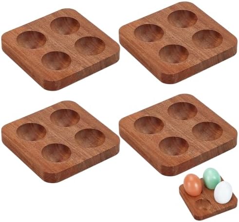 4 piezas 16 agujeros Huevos de madera, 11,5 x 11,4 cm de grosor, ...